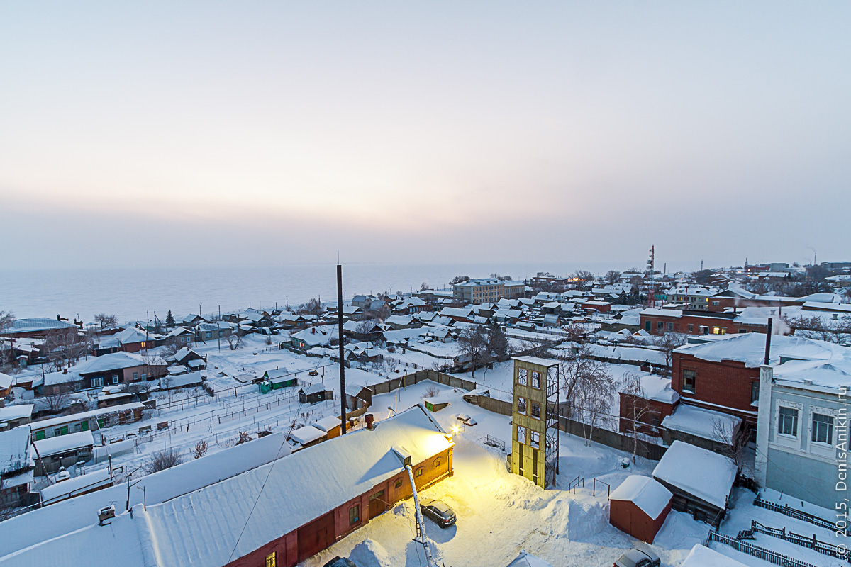 Хвалынск зимой с высоты 3