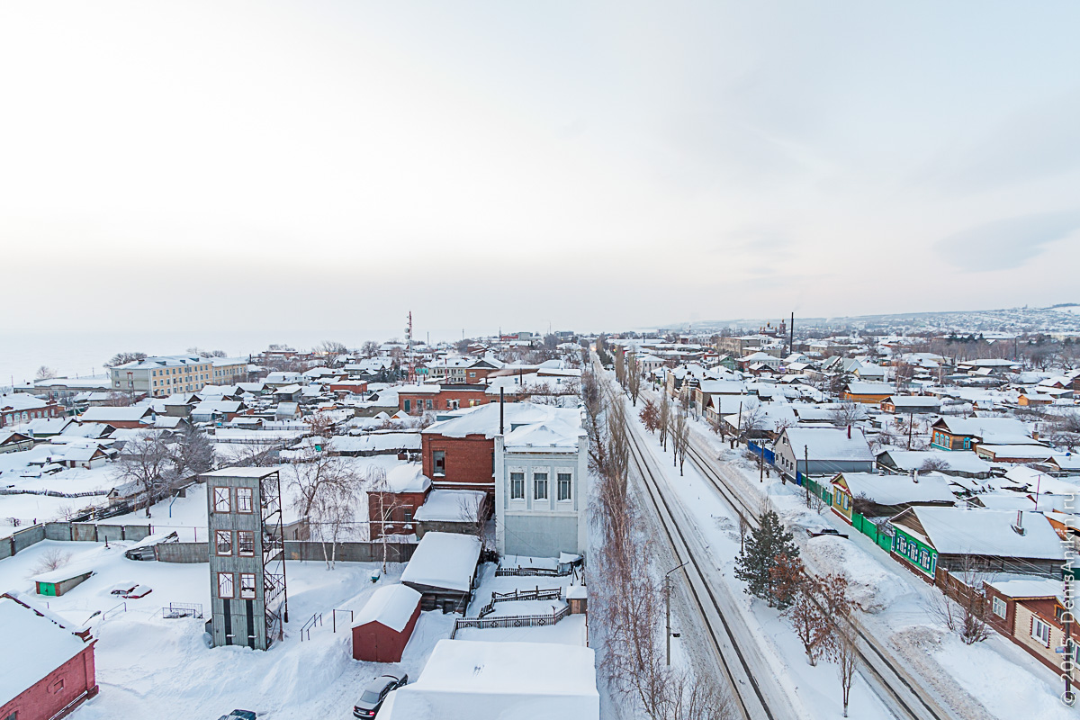 Хвалынск зимой с высоты 9