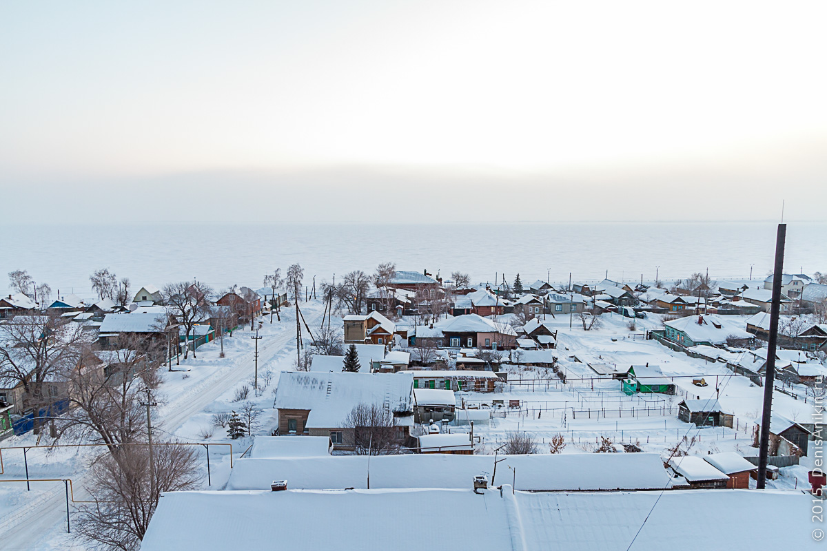 Хвалынск зимой с высоты 10
